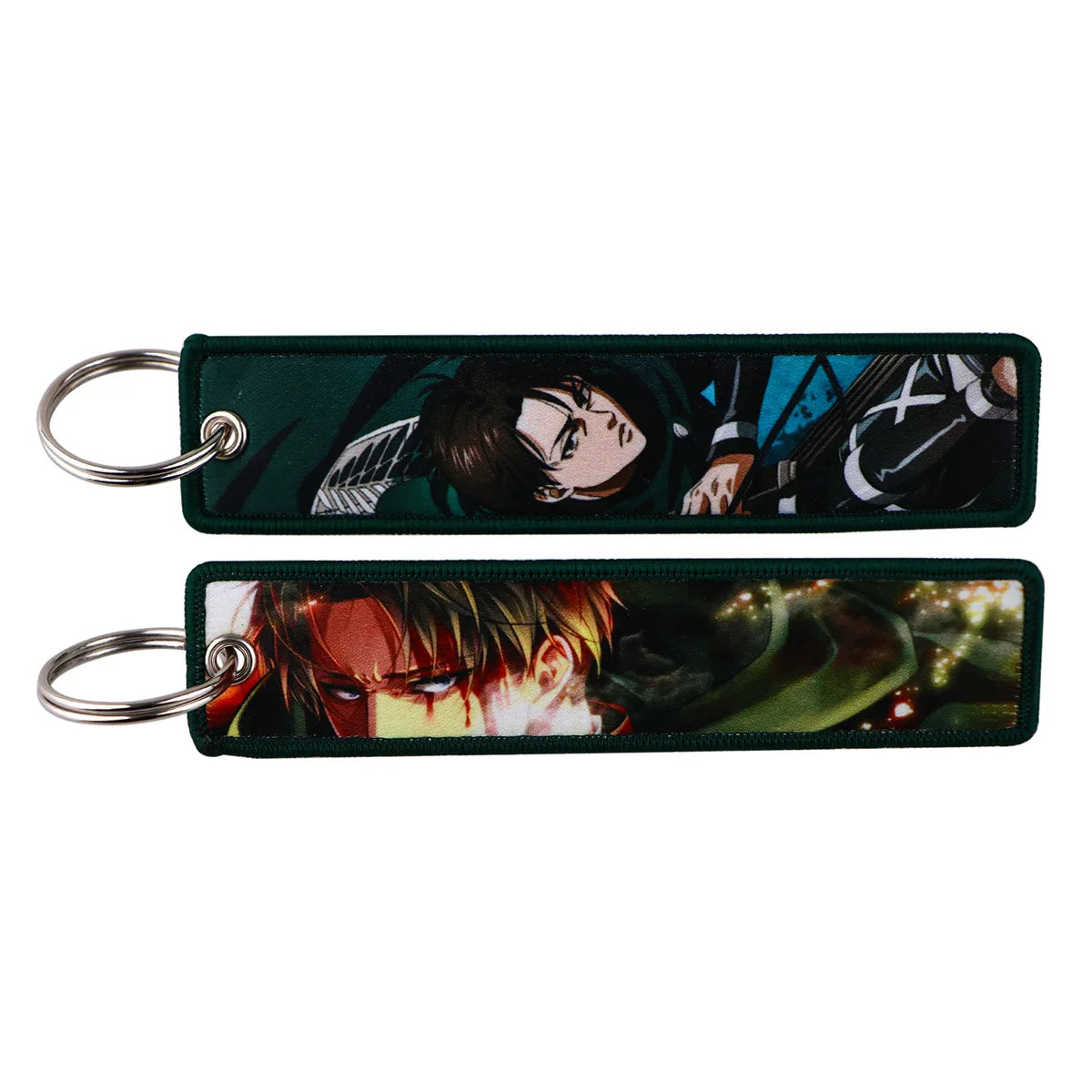 Attack on Titan Eren & Levi Embroidery Keychain Tag