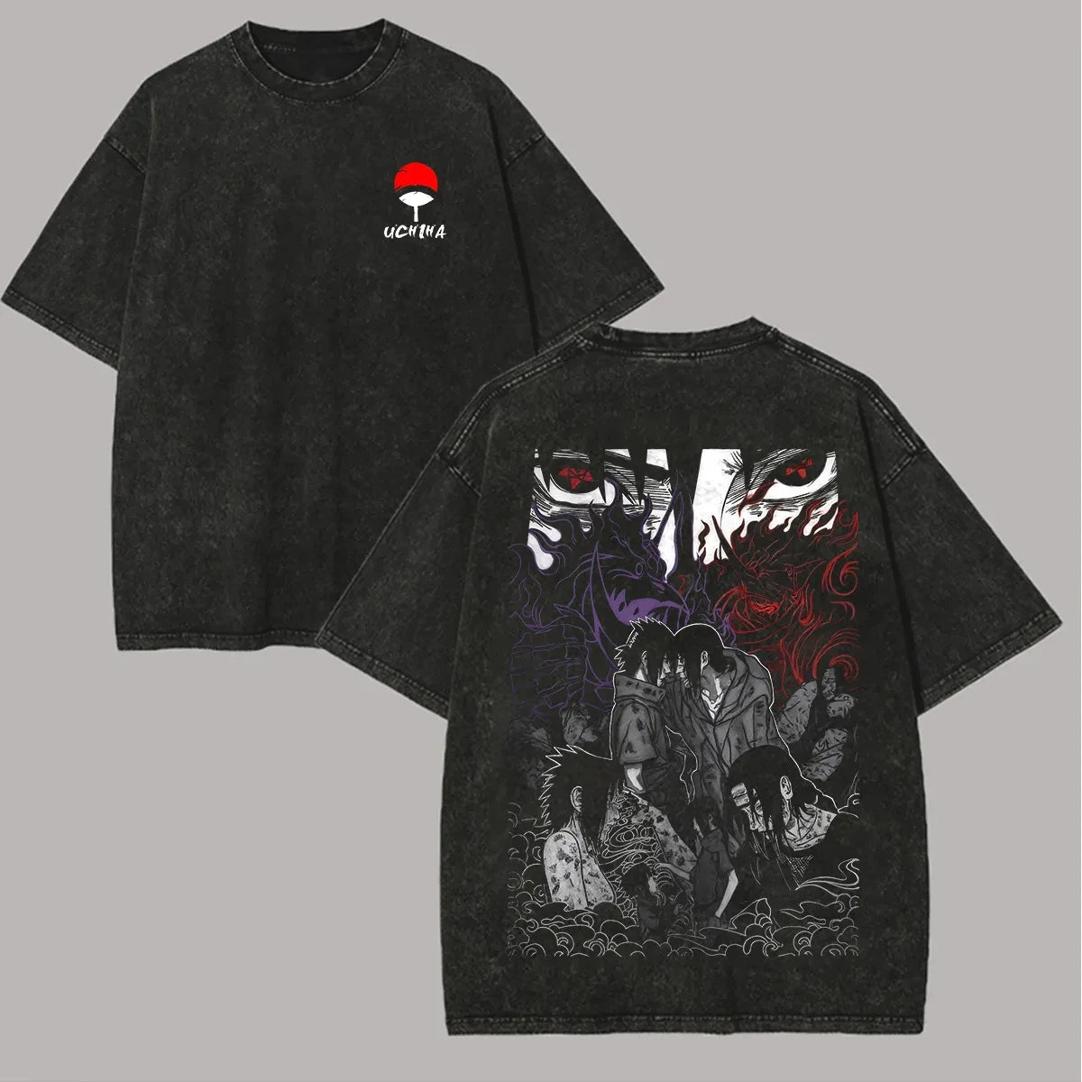 Naruto Itachi Uchiha Oversized Washed Cotton Tee (2026 Summer)