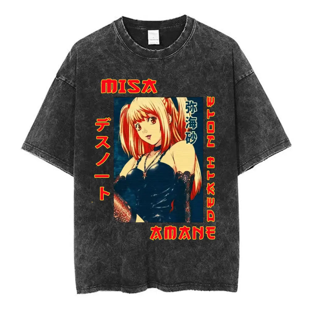 Death Note L Lawliet & Light Yagami Vintage Washed Cotton Tee
