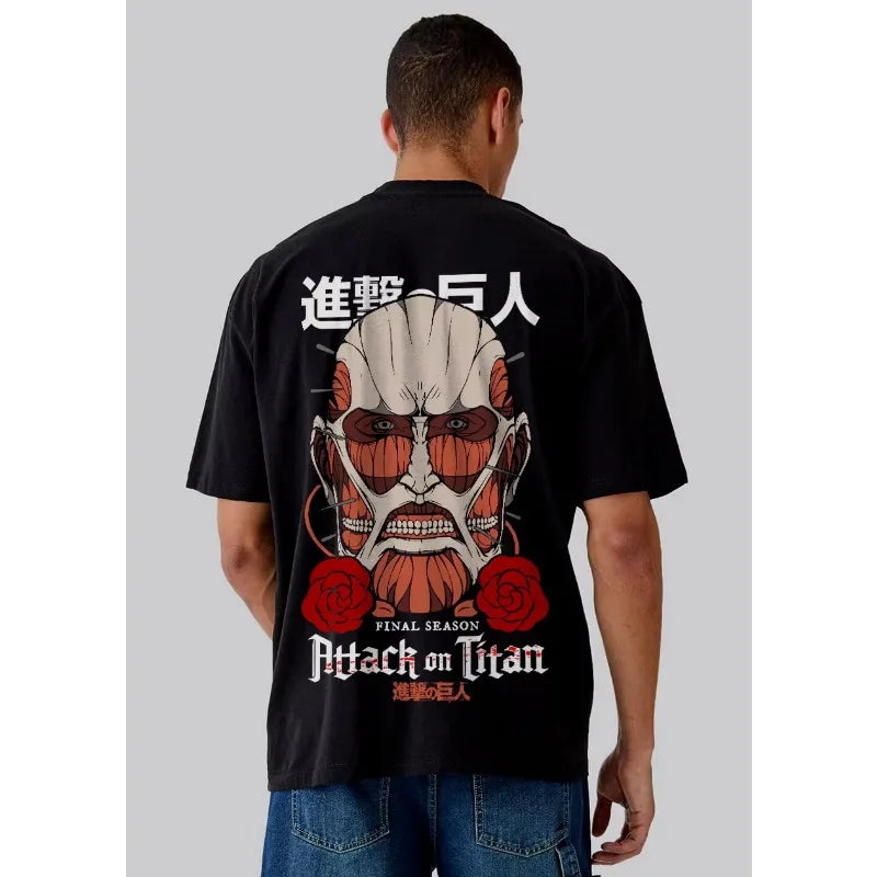 Attack on Titan Oversized Summer Cotton Graphic Tee