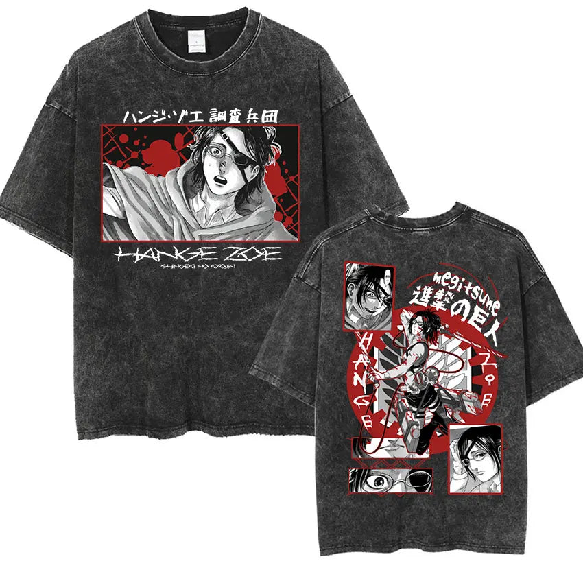 Attack on Titan Vintage Washed Mikasa & Eren Graphic Tee