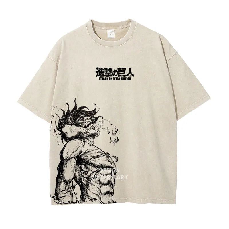 Attack on Titan Levi Ackerman Vintage Washed Cotton Tee