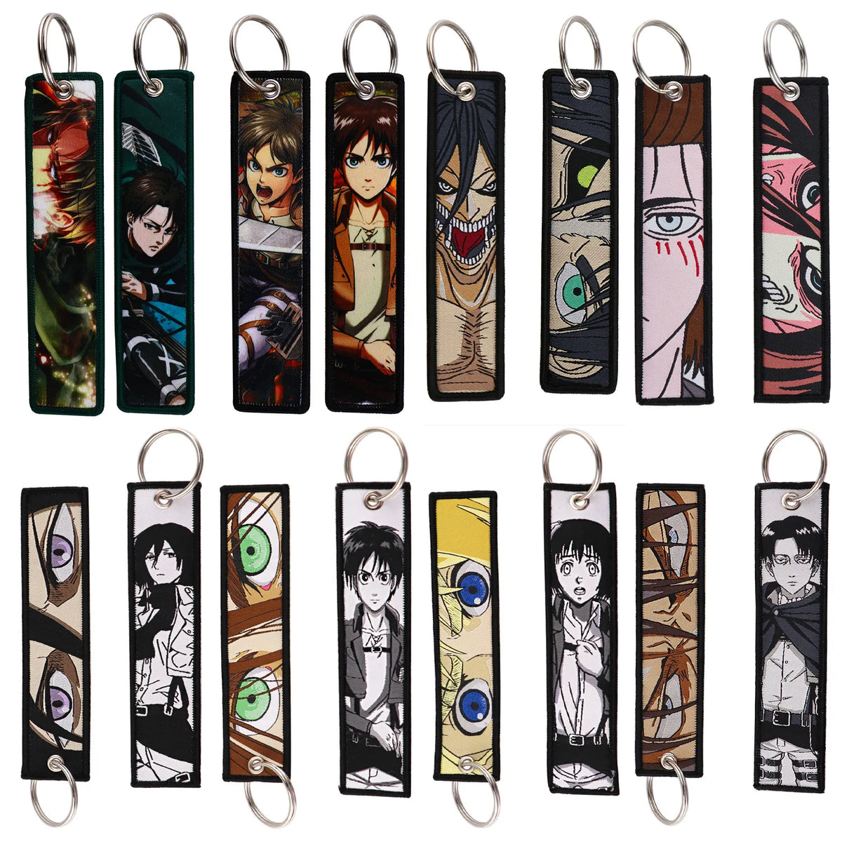 Attack on Titan Eren & Levi Embroidery Keychain Tag