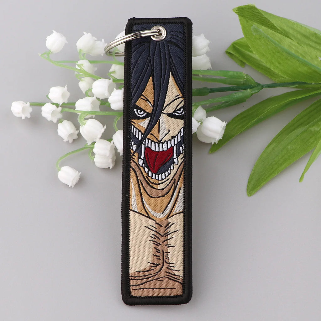 Attack on Titan Eren & Levi Embroidery Keychain Tag