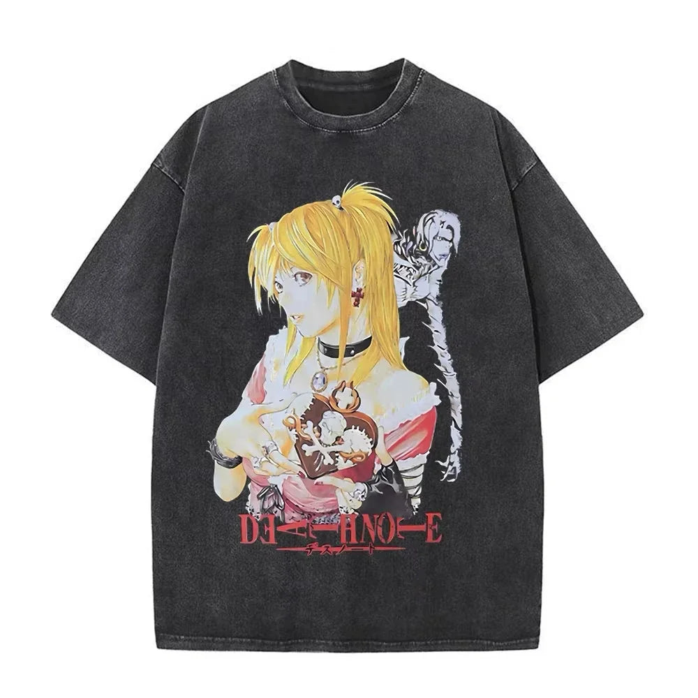 Death Note Light Yagami & L Lawliet Vintage Washed Cotton Tee