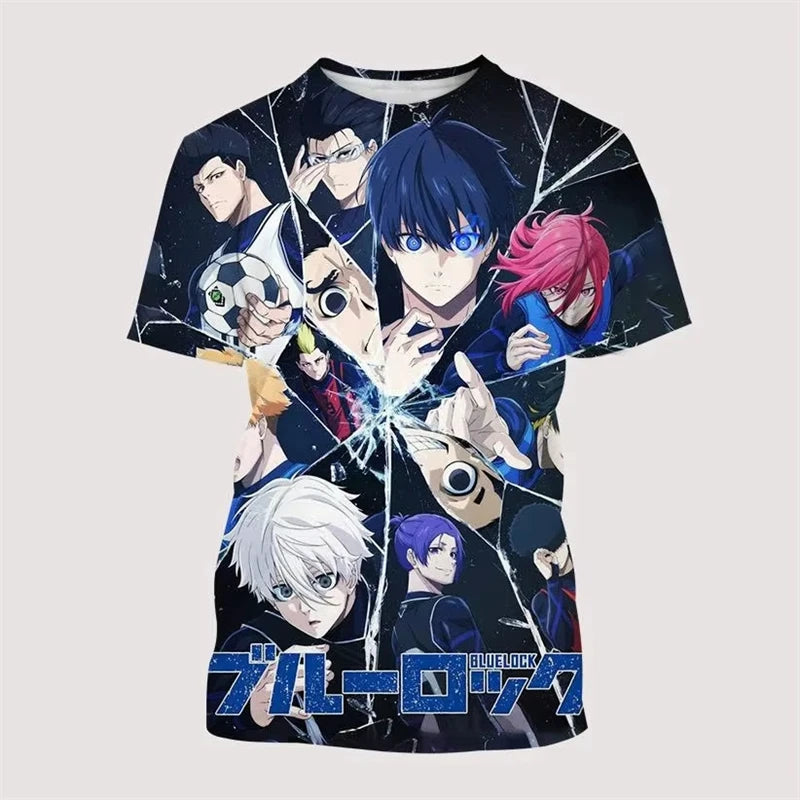 Blue Lock 3D Printed Harajuku Y2K Football Tee