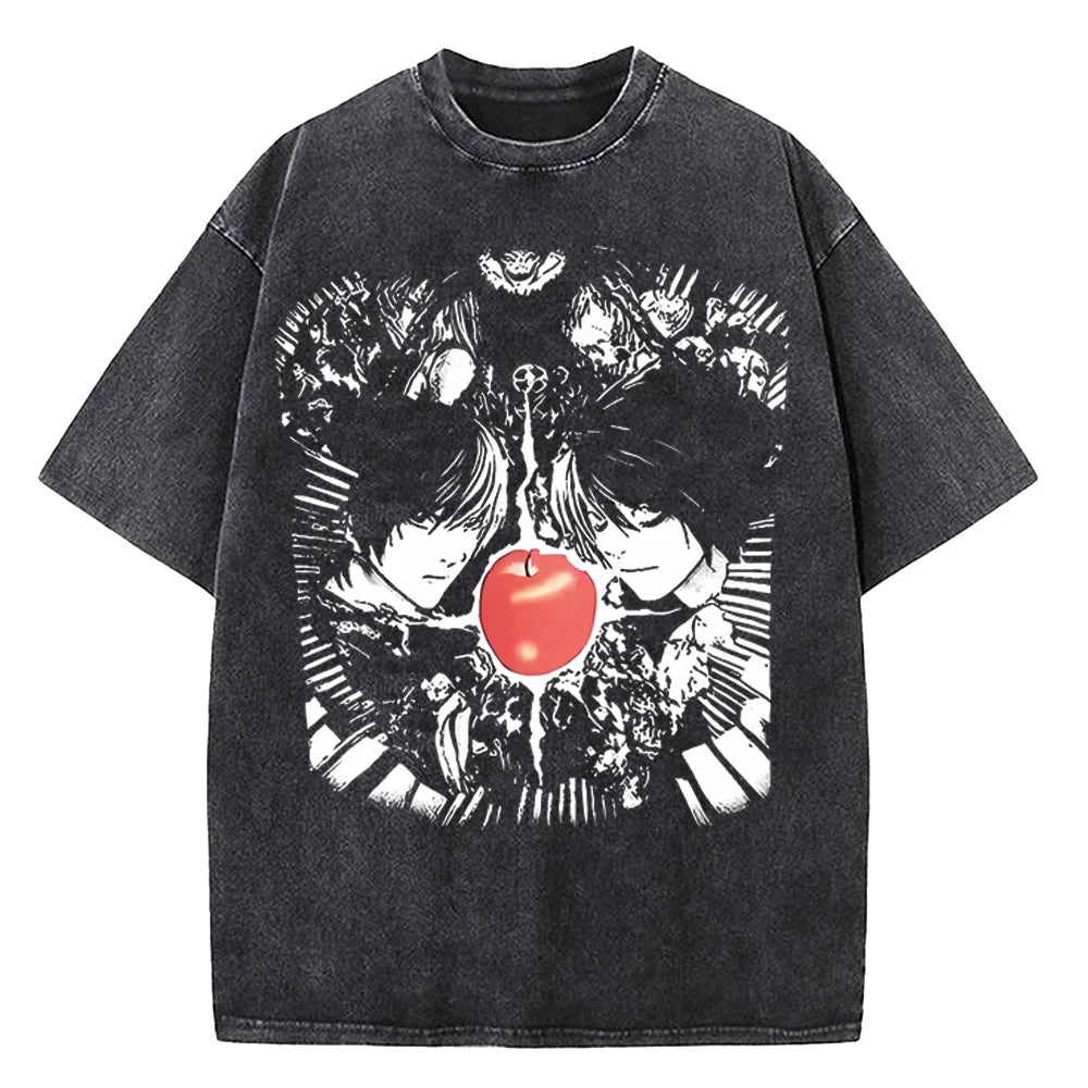 Death Note Harajuku Vintage Washed Cotton Graphic Tee