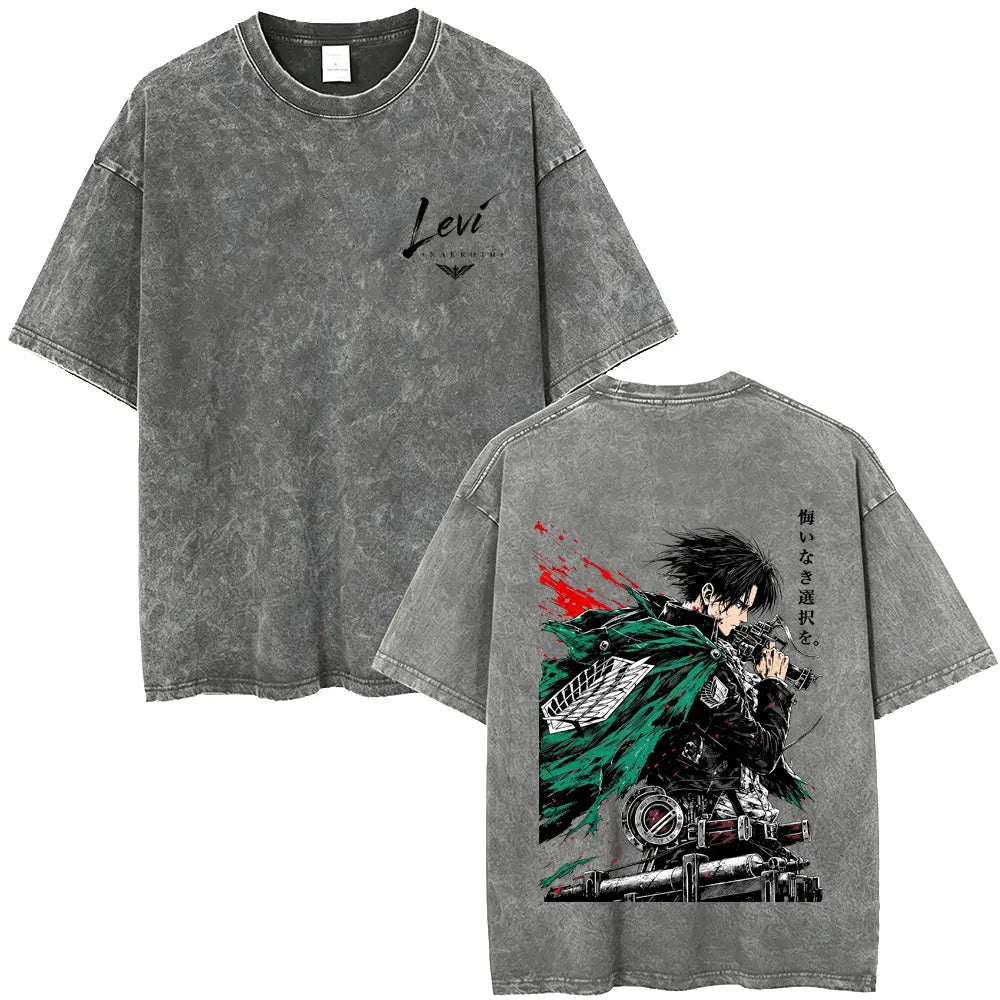 Attack on Titan Mikasa Ackerman Vintage Washed Cotton Tee